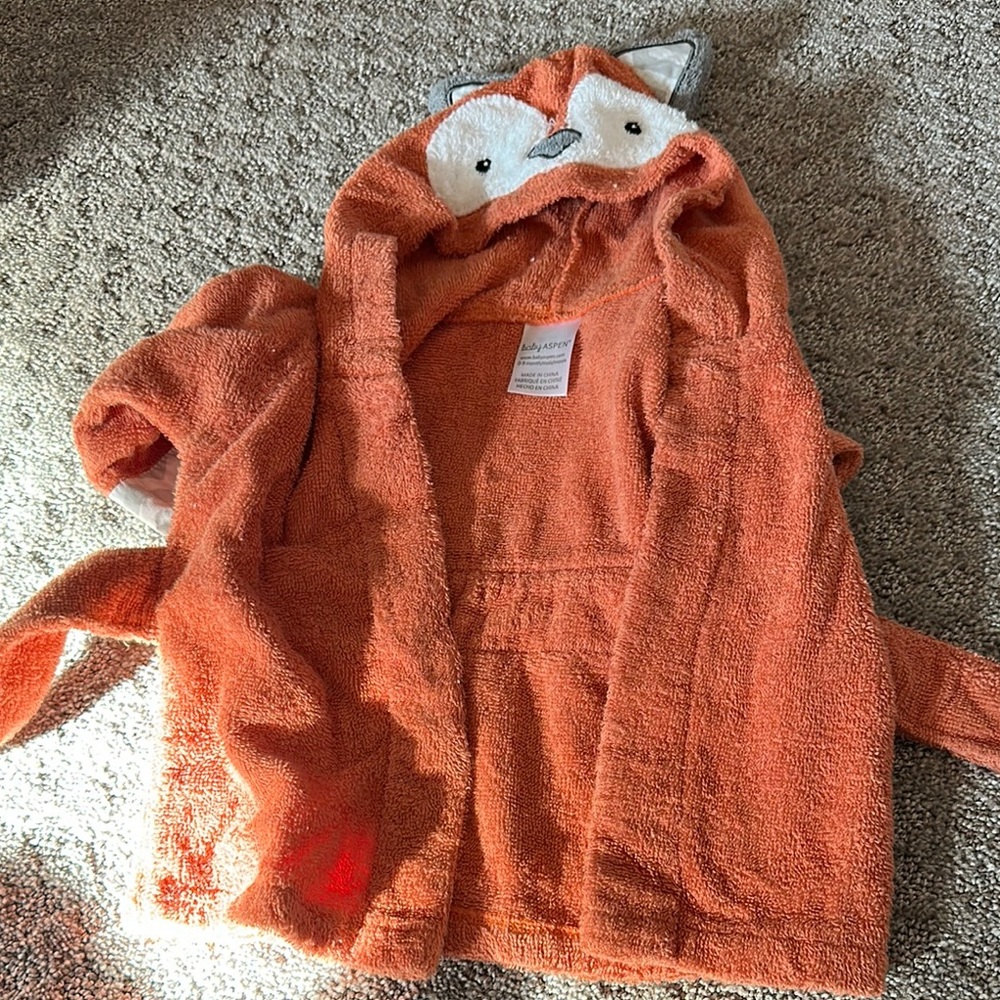 Baby Aspen Orange Fox Hooded One Piece